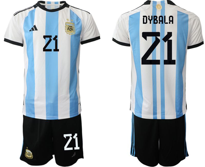 Men 2022 World Cup National Team Argentina home white 21 Soccer Jerseys